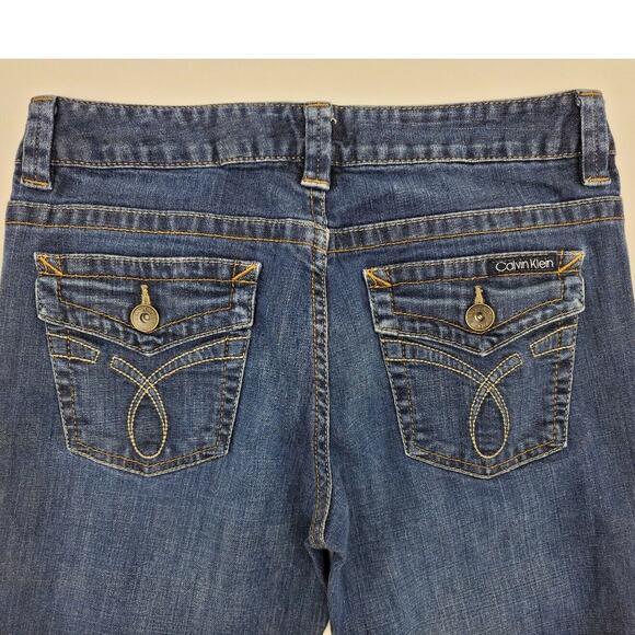 Calvin Klein Jeans Womens 30/10 Blue Lean Boot Cut Stretch Flap Pockets Y2K - Picture 4 of 8